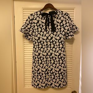 Anthropologie Hutch Shift Dress, Black/White Daisy Floral, Size Small
